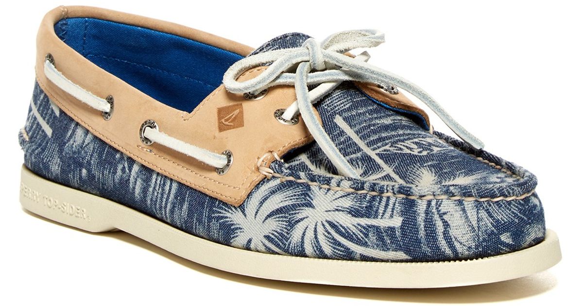 Sperry TopSider Rubber Authentic Original Palm Tree Print Boat Shoe in